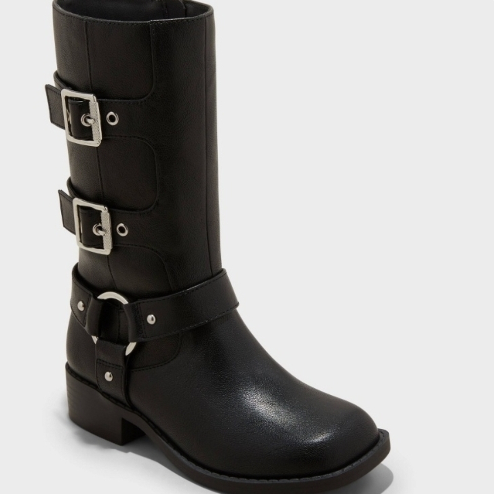 Girls Art Class Size 3 Black Buckle Boots